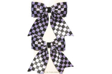 Load image into Gallery viewer, Checked Bow Hair Clips (Various Colours) - Accessories