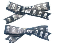 Load image into Gallery viewer, Skull and Crossbones Hair Clips (Various Colours) - Accessories