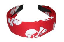 Load image into Gallery viewer, Cloth Pirate Skull and Crossbones Hair Band (Various Colours) - Accessories
