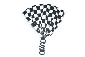 Black and White Checked Elastic Bandana - Accessories