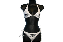 Load image into Gallery viewer, White Skull and Crossbone Print Bikini - Bikinis