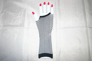 Black Fishnet Elbow Length Gloves - Accessories