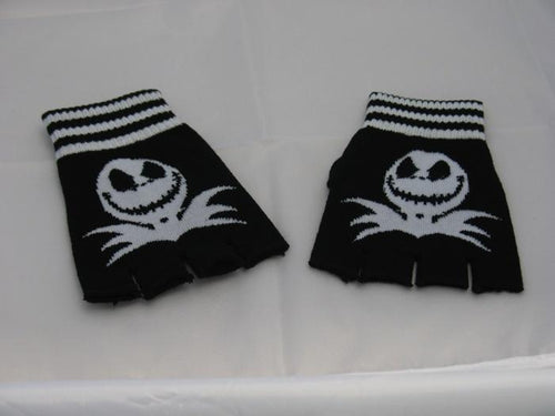 Black and White Jack Fingerless Gloves - Accessories