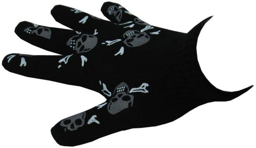 Black Gloves Adorned with Skulls - Accessories