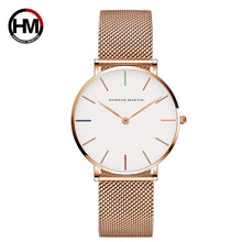 Load image into Gallery viewer, Japan Quartz Movement High Quality 36mm hannah Martin Women Stainless Steel Mesh Rose Gold Waterproof Ladies Watch Dropshipping - 