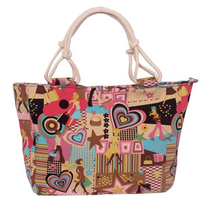 2019 Fashion Folding Women Big Size Handbag Tote Ladies Casual Flower Printing Canvas Graffiti Shoulder Bag Beach Bolsa Feminina - 