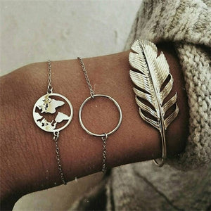 IPARAM Bohemian Shell Map Turtle Bracelet Set 2019 Retro Geometric Statement Female Glamour Fashion Jewelry Jewelry Gift - 