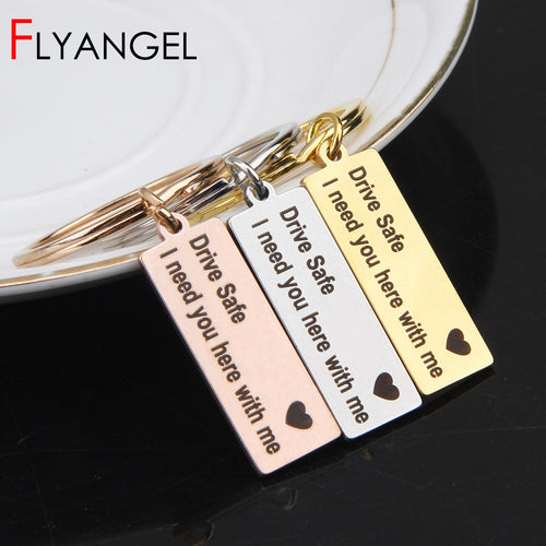 Engraved Keyring Drive Safe I Need You Here With Me Keychain Couples Boyfriend Girlfriend Gift New Driver Key Chain - 