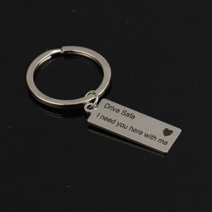 Engraved Keyring Drive Safe I Need You Here With Me Keychain Couples Boyfriend Girlfriend Gift New Driver Key Chain - 